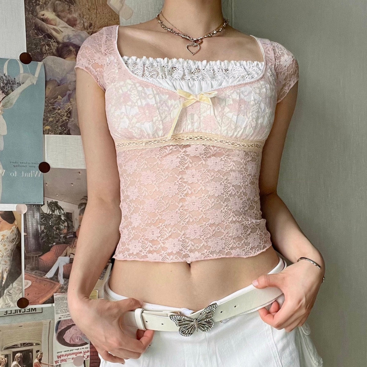 Blush Layered Lace Top